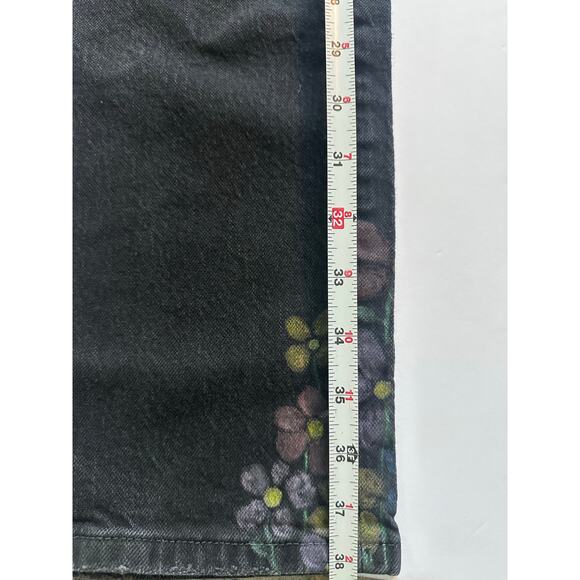 Free People Bren High Rise Cuffed Distressed Boyfriend Jeans 27 HAND PAINTED - Picture 12 of 16